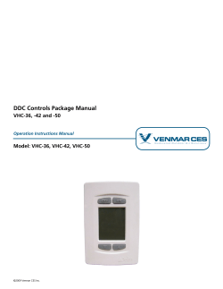DDC Controls Package Manual VHC-36, -42 and -50 Model: VHC-36, VHC-42, VHC-50