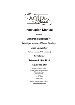 Instruction Manual Aquaread BlackBox  Multiparameter Water Quality