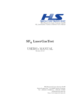 SF LaserGasTest USERS&rsquo;s MANUAL 6