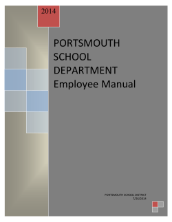 PORTSMOUTH SCHOOL DEPARTMENT Employee Manual