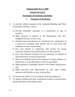Manual under R.T.I. 2005 Section-4[1] [b] [i] Particulars of Functions and Duties I.
