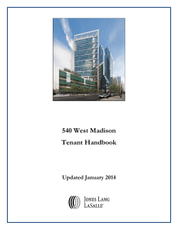 540 West Madison Tenant Handbook  Updated January 2014