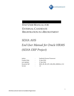 SEHA AHS End User Manual for Oracle HRMS (SEHA ERP Project)