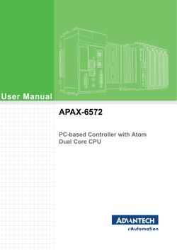 User Manual APAX-6572 PC-based Controller with Atom Dual Core CPU