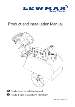 Product and Installation Manual Produkt- und Installations-Handbuch 500106 -Issue 3 GB