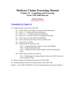 Medicare Claims Processing Manual Chapter 26 - Completing and Processing