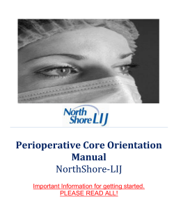 Perioperative Core Orientation Manual NorthShore-LIJ