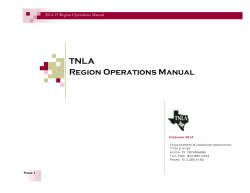 TNLA Region Operations Manual T