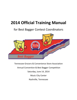   2014 Official Training Manual  for Best Bagger Contest Coordinators 