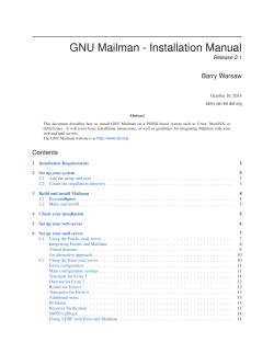 GNU Mailman - Installation Manual Barry Warsaw Release 2.1 October 10, 2014