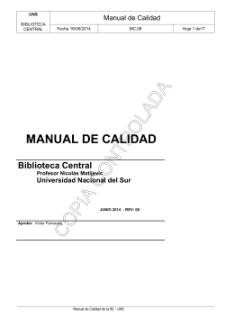 MANUAL DE CALIDAD  Biblioteca Central Manual de Calidad