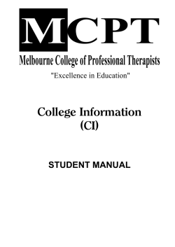College Information (CI) STUDENT MANUAL