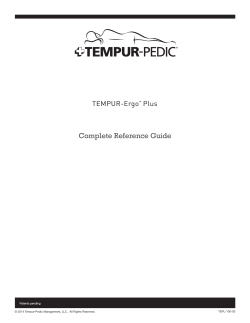 Complete Reference Guide TEMPUR‑Ergo Plus Patents pending