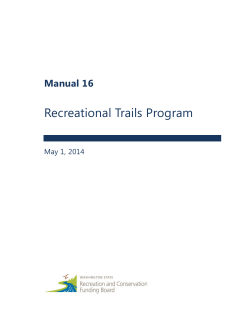 Recreational Trails Program Manual 16 May 1, 2014