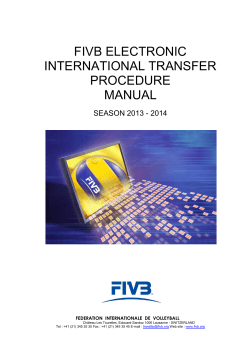 FIVB ELECTRONIC INTERNATIONAL TRANSFER PROCEDURE