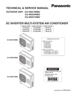 TECHNICAL &amp; SERVICE MANUAL DC INVERTER MULTI-SYSTEM AIR CONDITIONER CU-4KE24NBU