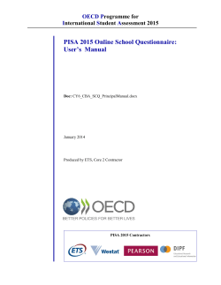 PISA 2015 Online School Questionnaire: User’s  Manual OECD P I