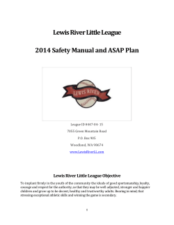 Lewis River Little League 2014 Safety Manual and ASAP Plan