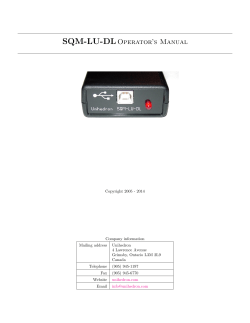 SQM-LU-DL Operator’s Manual