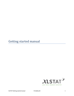 Getting started manual  XLSTAT Getting started manual © Addinsoft