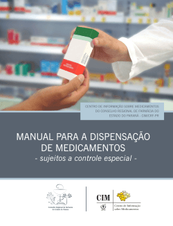 CENTRO DE INFORMAÇÃO SOBRE MEDICAMENTOS DO CONSELHO REGIONAL DE FARMÁCIA DO