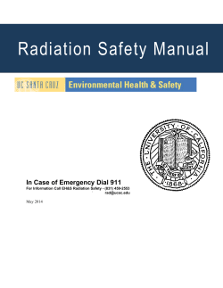 Radiation Safety Manual In Case of Emergency Dial 911  May 2014
