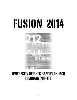 FUSION  2014 UNIVERSITY HEIGHTS BAPTIST CHURCH FEBRUARY 7TH-9TH [ ]