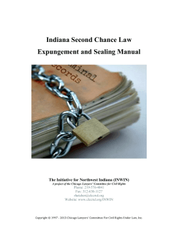 Indiana Second Chance Law Expungement and Sealing Manual