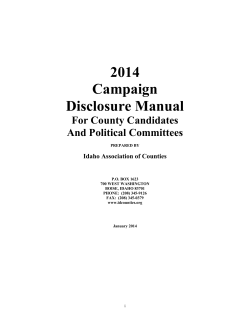 2014 Campaign Disclosure Manual For County Candidates