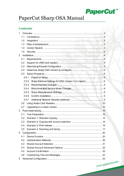 PaperCut Sharp OSA Manual Contents
