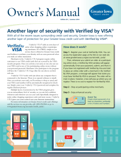 Owner’s Manual Another layer of security with Verified by VISA
