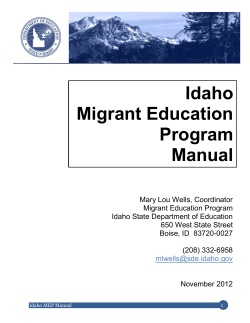 Idaho Migrant Education Program Manual