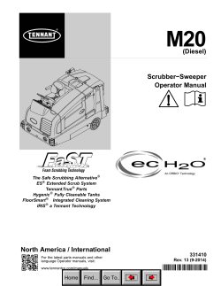 M20 (Diesel) Scrubber−Sweeper Operator Manual