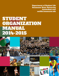 STUDENT ORGANIZATION MANUAL 2014-2015