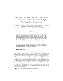 Manual for the IEEE CEC 2014 Competition Interdependent Components