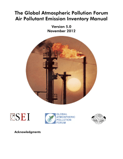 The Global Atmospheric Pollution Forum Air Pollutant Emission Inventory Manual Version 5.0
