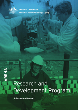 Research and Development Program Information Manual 1. Overview