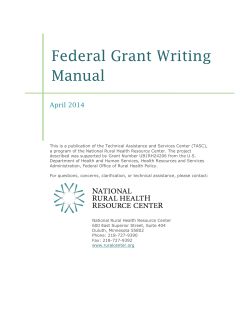 Federal Grant Writing Manual  April 2014