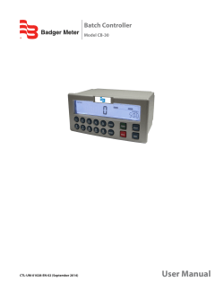 User Manual Batch Controller Model CB-30 CTL-UM-01028-EN-02 (September 2014)