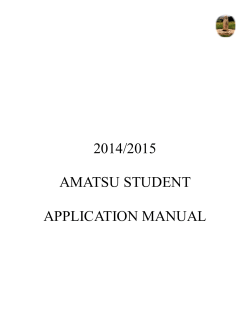 2014/2015  AMATSU STUDENT APPLICATION MANUAL