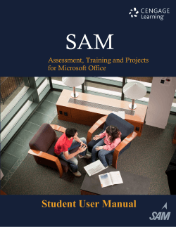 SAM Student User Manual Assessment, Training and Projects for Microsoft Office
