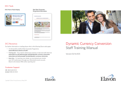 Dynamic Currency Conversion Staff Training Manual DCC Tools DCC Resources