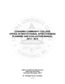COAHOMA COMMUNITY COLLEGE OFFICE OF INSTITUTIONAL EFFECTIVENESS PLANNING AND EVALUATION MANUAL
