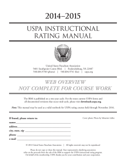 2014–2015 USPA INSTRUCTIONAL RATING MANUAL