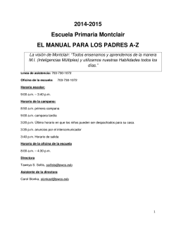 2014-2015 Escuela Primaria Montclair EL MANUAL PARA LOS PADRES A-Z