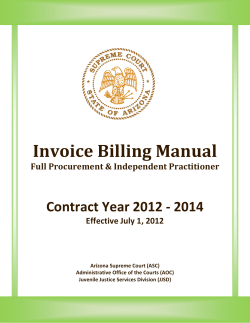 Invoice Billing Manual   Contract Year 2012 ‐ 2014  Full Procurement &amp; Independent Practitioner
