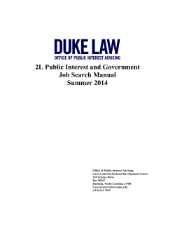 2L Public Interest and Government Job Search Manual Summer 2014