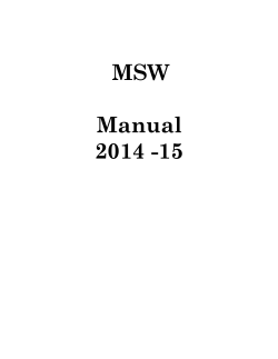 MSW Manual 2014 -15