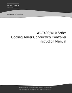 WCT400/410 Series Cooling Tower Conductivity Controller Instruction Manual