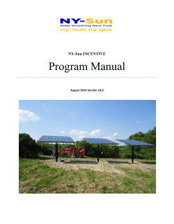 Program Manual NY-Sun INCENTIVE